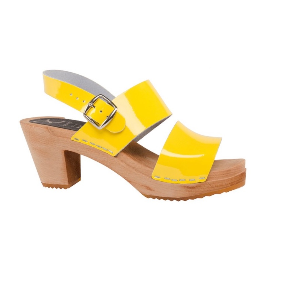 Cape Clogs Yellow Hedda Leather Elevated Sandal Women’s EU Size 35 Sweden